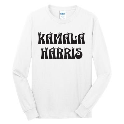 Cat Lettering Spelling Kamala Harris President Tall Long Sleeve T-Shirt