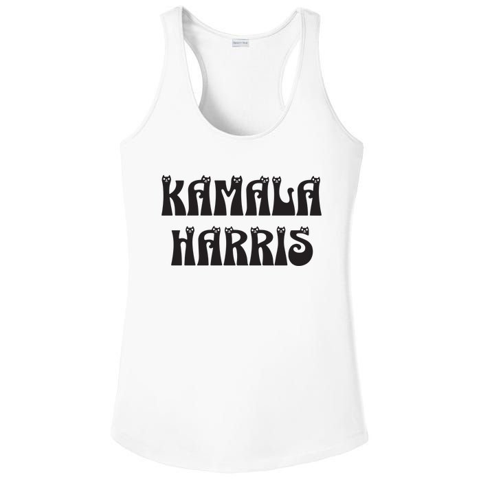 Cat Lettering Spelling Kamala Harris President Ladies PosiCharge Competitor Racerback Tank