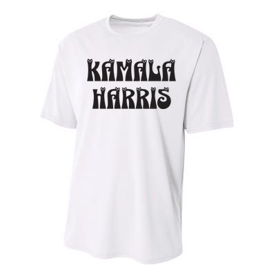 Cat Lettering Spelling Kamala Harris President Performance Sprint T-Shirt