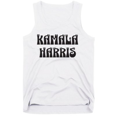 Cat Lettering Spelling Kamala Harris President Tank Top