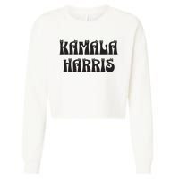 Cat Lettering Spelling Kamala Harris President Cropped Pullover Crew