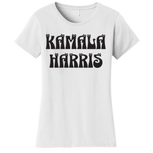 Cat Lettering Spelling Kamala Harris President Women's T-Shirt