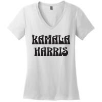 Cat Lettering Spelling Kamala Harris President Women's V-Neck T-Shirt