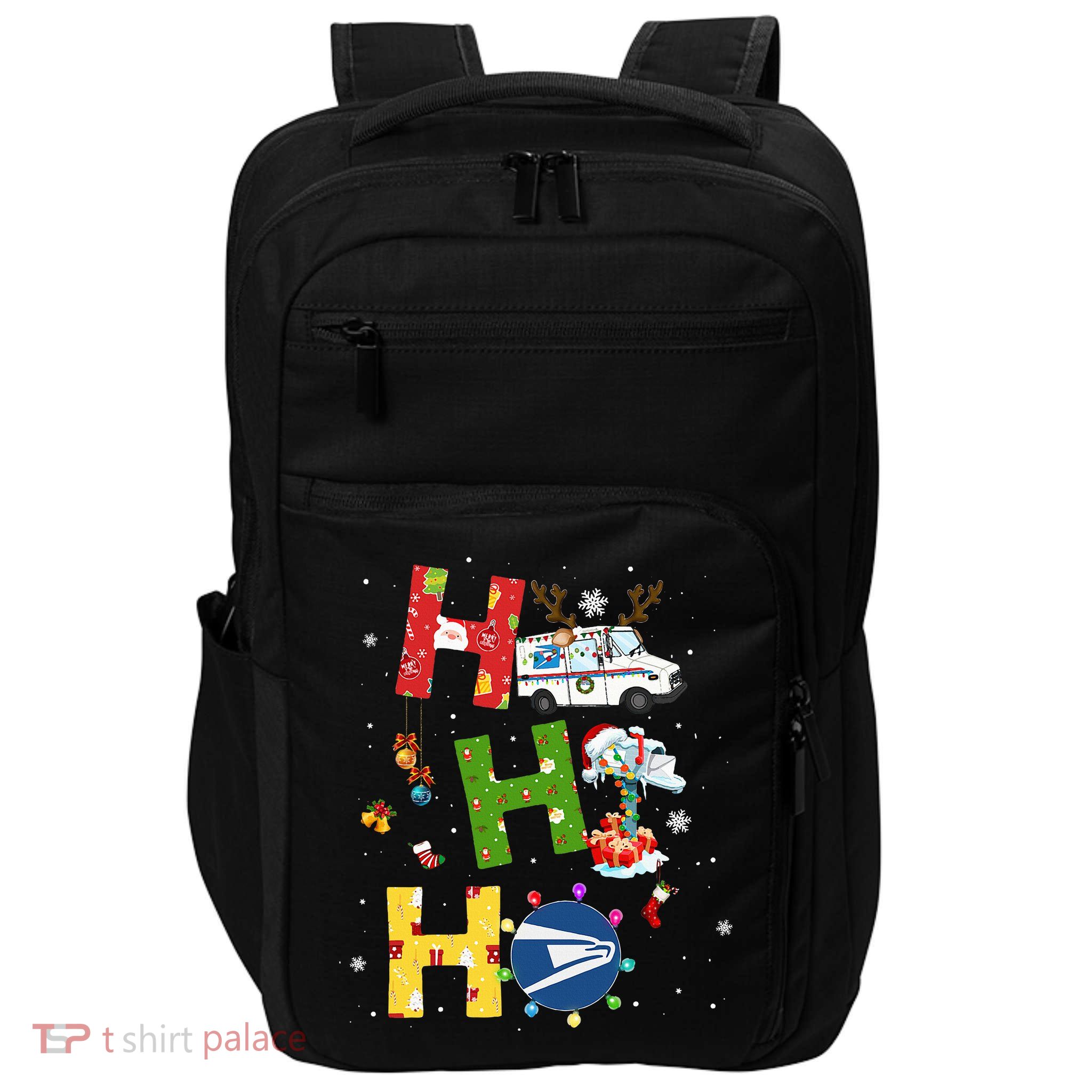 Christmas Lighting Santa Claus Ho Ho Ho Postal Worker Impact Tech Backpack