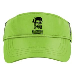 Coffee Lover Skull Dead Inside But Caffeinated Coffee Cup Adult Drive Performance Visor