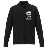 Coffee Lover Skull Dead Inside But Caffeinated Coffee Cup Performance Long Sleeve Polo