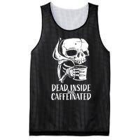 Coffee Lover Skull Dead Inside But Caffeinated Coffee Cup Mesh Reversible Basketball Jersey Tank