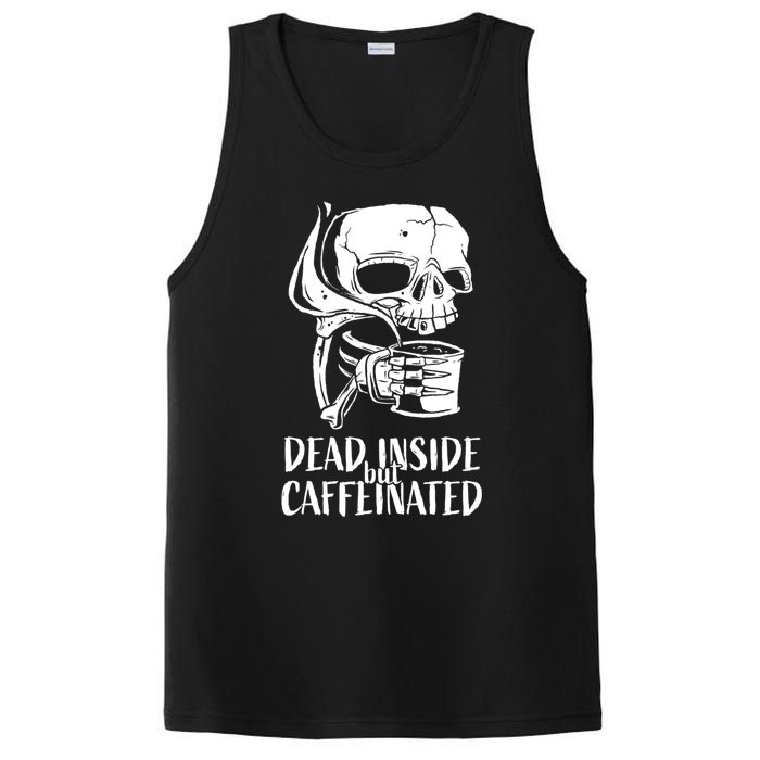 Coffee Lover Skull Dead Inside But Caffeinated Coffee Cup PosiCharge Competitor Tank