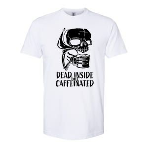 Coffee Lover Skull Dead Inside But Caffeinated Coffee Cup Softstyle CVC T-Shirt