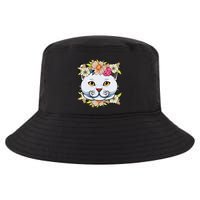 Cat Lover Spring Floral Gift Cool Comfort Performance Bucket Hat