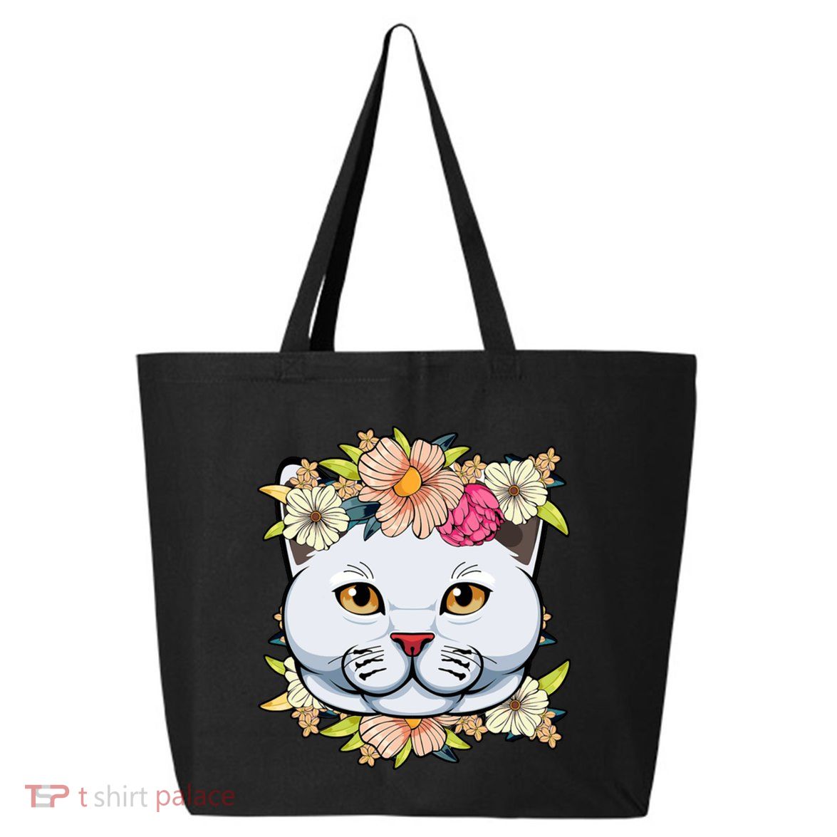 Cat Lover Spring Floral Gift 25L Jumbo Tote
