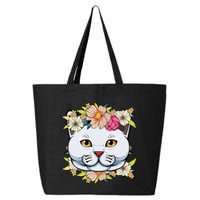 Cat Lover Spring Floral Gift 25L Jumbo Tote