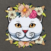Cat Lover Spring Floral Gift Cotton Canvas Backpack