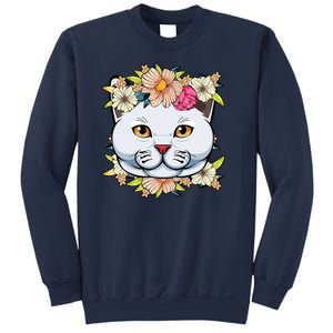 Cat Lover Spring Floral Gift Sweatshirt