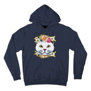 Cat Lover Spring Floral Gift Tall Hoodie