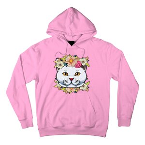 Cat Lover Spring Floral Gift Hoodie