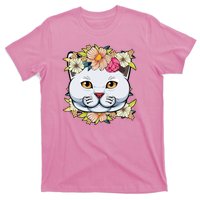 Cat Lover Spring Floral Gift T-Shirt