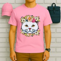 Cat Lover Spring Floral Gift T-Shirt