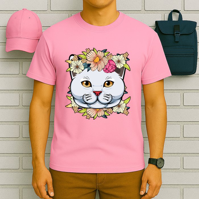 Cat Lover Spring Floral Gift T-Shirt