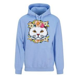 Cat Lover Spring Floral Gift Unisex Surf Hoodie