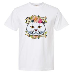 Cat Lover Spring Floral Gift Garment-Dyed Heavyweight T-Shirt