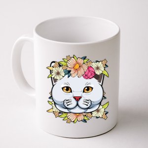 Cat Lover Spring Floral Gift Coffee Mug