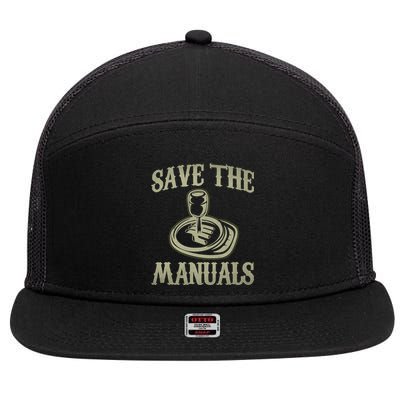 Car Lover Save The Manuals Stick Shift 7 Panel Mesh Trucker Snapback Hat