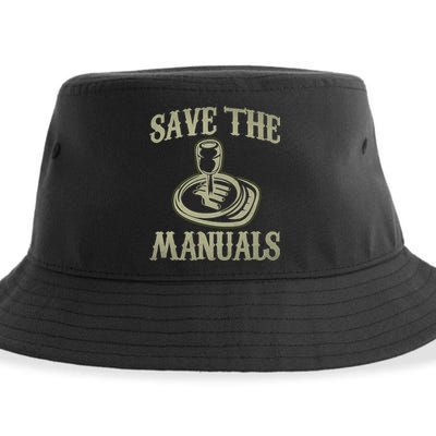 Car Lover Save The Manuals Stick Shift Sustainable Bucket Hat