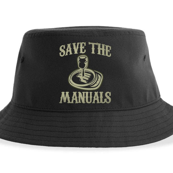 Car Lover Save The Manuals Stick Shift Sustainable Bucket Hat