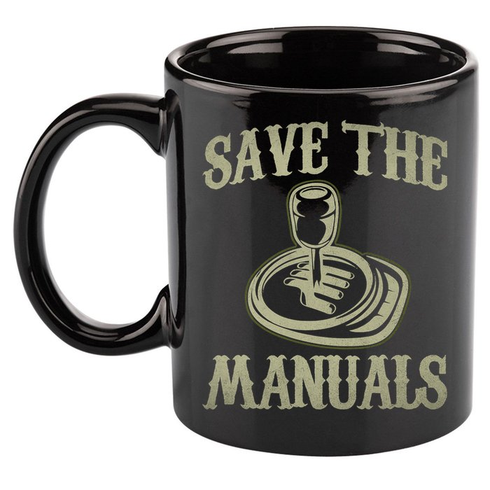 Car Lover Save The Manuals Stick Shift 11oz C Handle Ceramic Mug