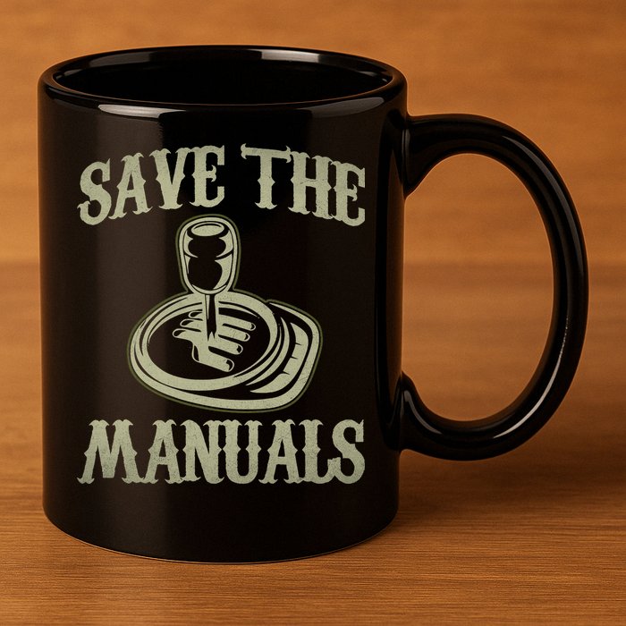 Car Lover Save The Manuals Stick Shift 11oz C Handle Ceramic Mug