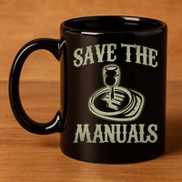 Car Lover Save The Manuals Stick Shift 11oz C Handle Ceramic Mug