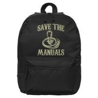 Car Lover Save The Manuals Stick Shift 16 in Basic Backpack