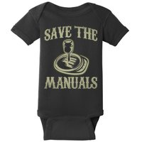 Car Lover Save The Manuals Stick Shift Baby Bodysuit