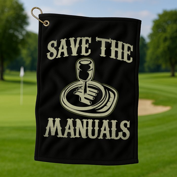 Car Lover Save The Manuals Stick Shift Golf Towel