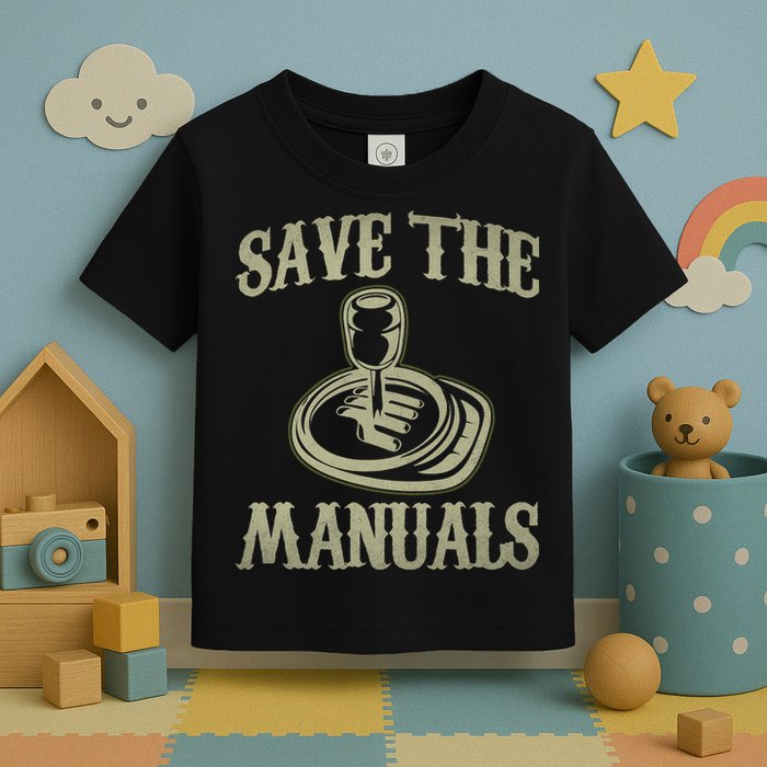 Car Lover Save The Manuals Stick Shift Toddler T-Shirt