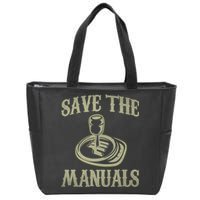 Car Lover Save The Manuals Stick Shift Zip Tote Bag