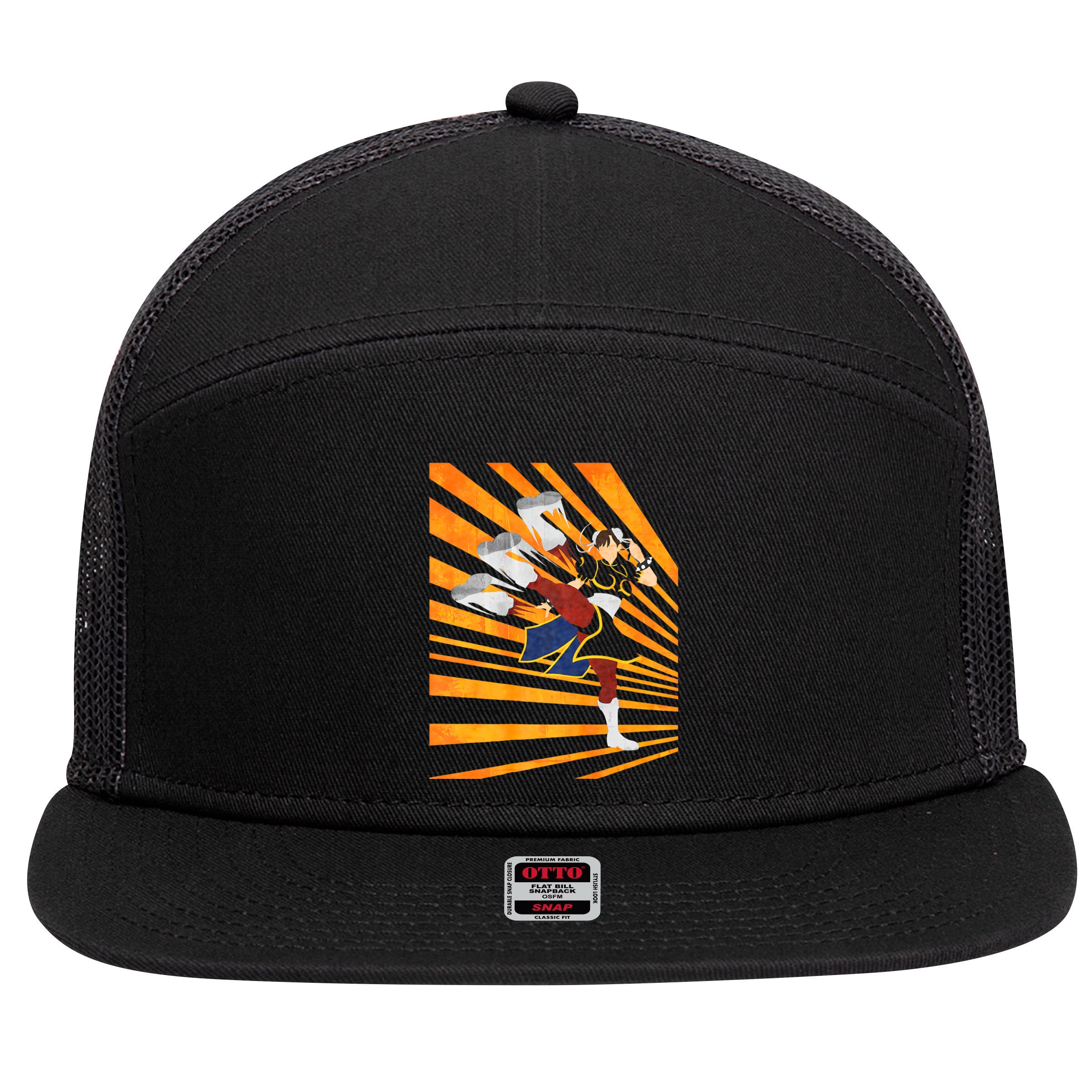 Chun Li The Legendary Martial Artist Fgc Design 7 Panel Mesh Trucker Snapback Hat