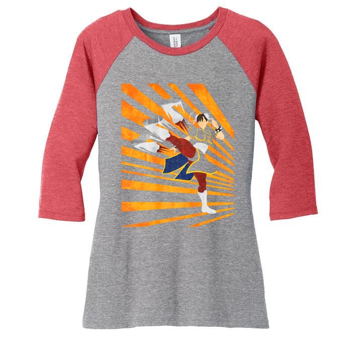 Chun Li The Legendary Martial Artist Fgc Design Women's Tri-Blend 3/4-Sleeve Raglan Shirt