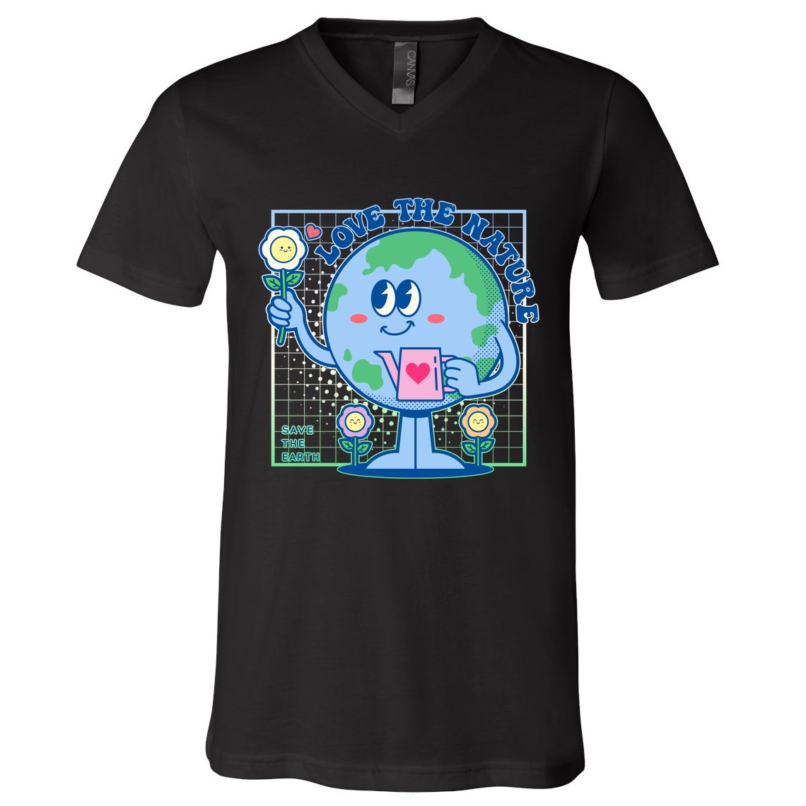 Cute Love The Nature Save The Earth Celebrate Earth Day V-Neck T-Shirt
