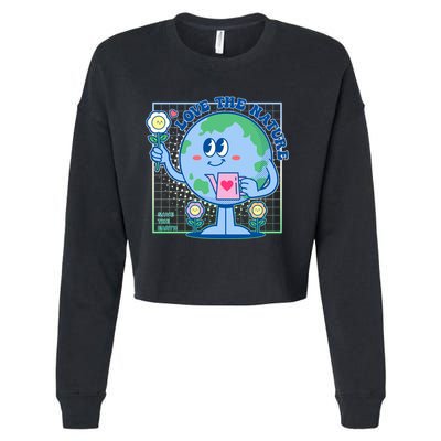 Cute Love The Nature Save The Earth Celebrate Earth Day Cropped Pullover Crew