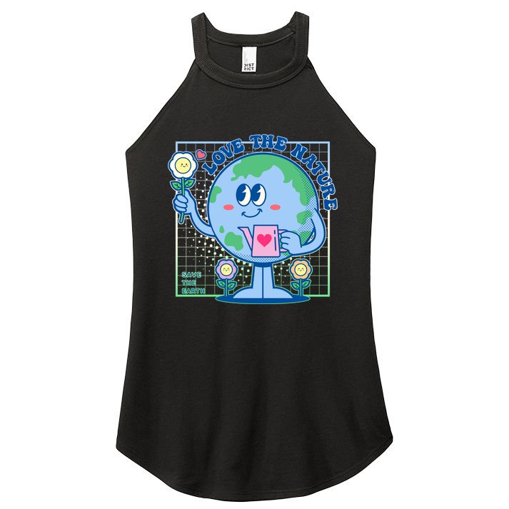 Cute Love The Nature Save The Earth Celebrate Earth Day Women's Perfect Tri Rocker Tank