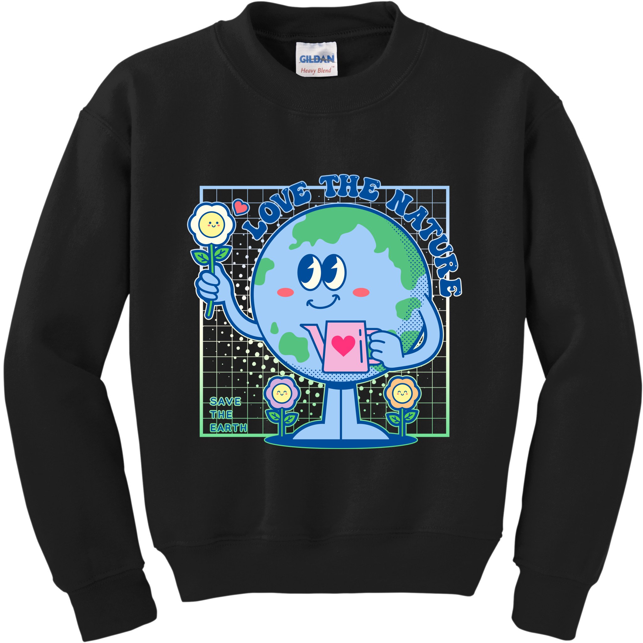 Cute Love The Nature Save The Earth Celebrate Earth Day Kids Sweatshirt