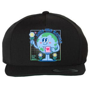 Cute Love The Nature Save The Earth Celebrate Earth Day Wool Snapback Cap