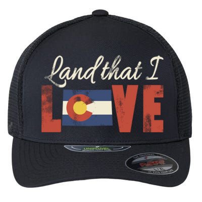 Colorado Land That I Love State Flag Patriotic Cool Gift Flexfit Unipanel Trucker Cap