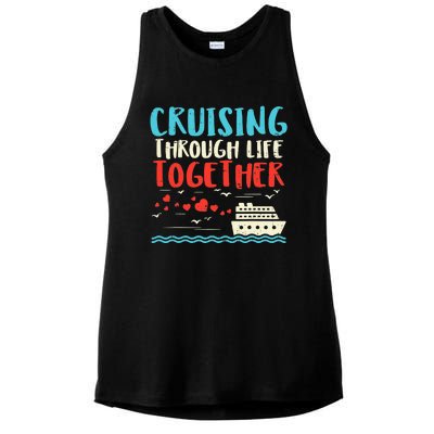 Cruising Life Together Anniversary Cruise Trip Ladies PosiCharge Tri-Blend Wicking Tank