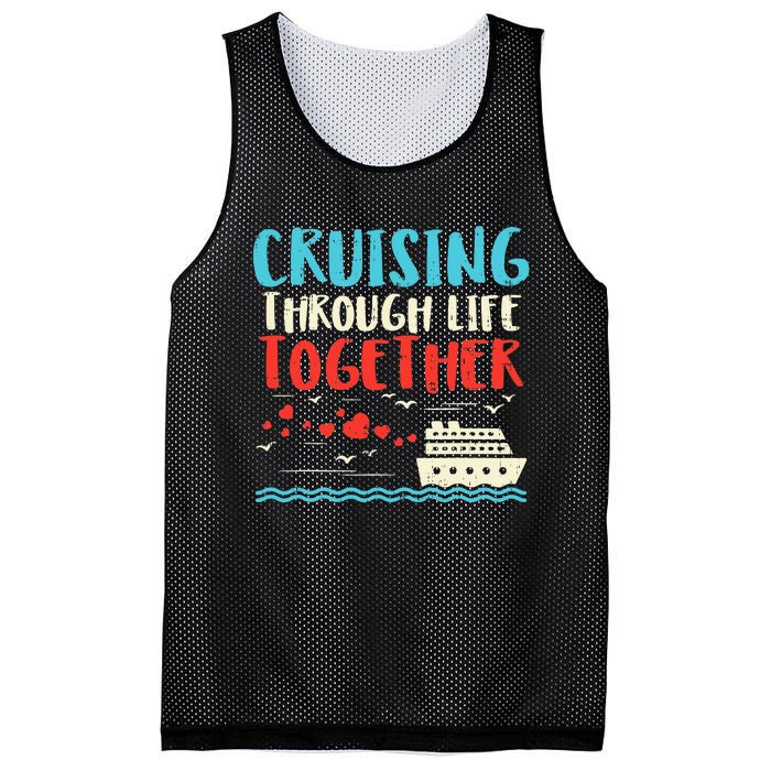 Cruising Life Together Anniversary Cruise Trip Mesh Reversible Basketball Jersey Tank