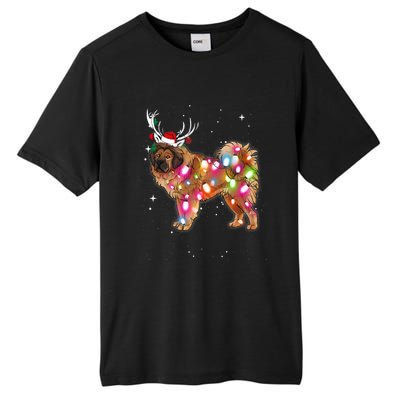 Christmas Lights Tibetan Mastiff Dog Tall Fusion ChromaSoft Performance T-Shirt