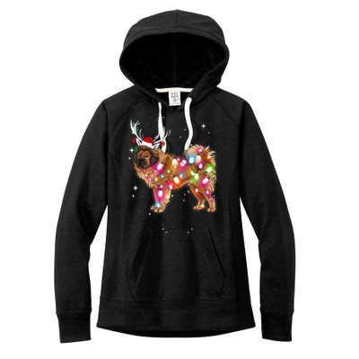 Christmas Lights Tibetan Mastiff Dog Women's Fleece Hoodie