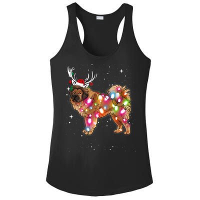 Christmas Lights Tibetan Mastiff Dog Ladies PosiCharge Competitor Racerback Tank